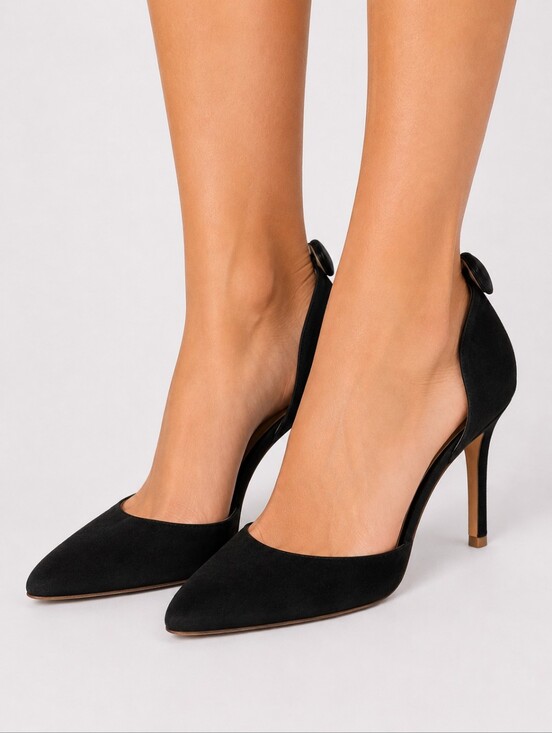 Rupert Sanderson Shoes - Rupert Sanderson Black Suede Almond Toe Heels Size 36.5